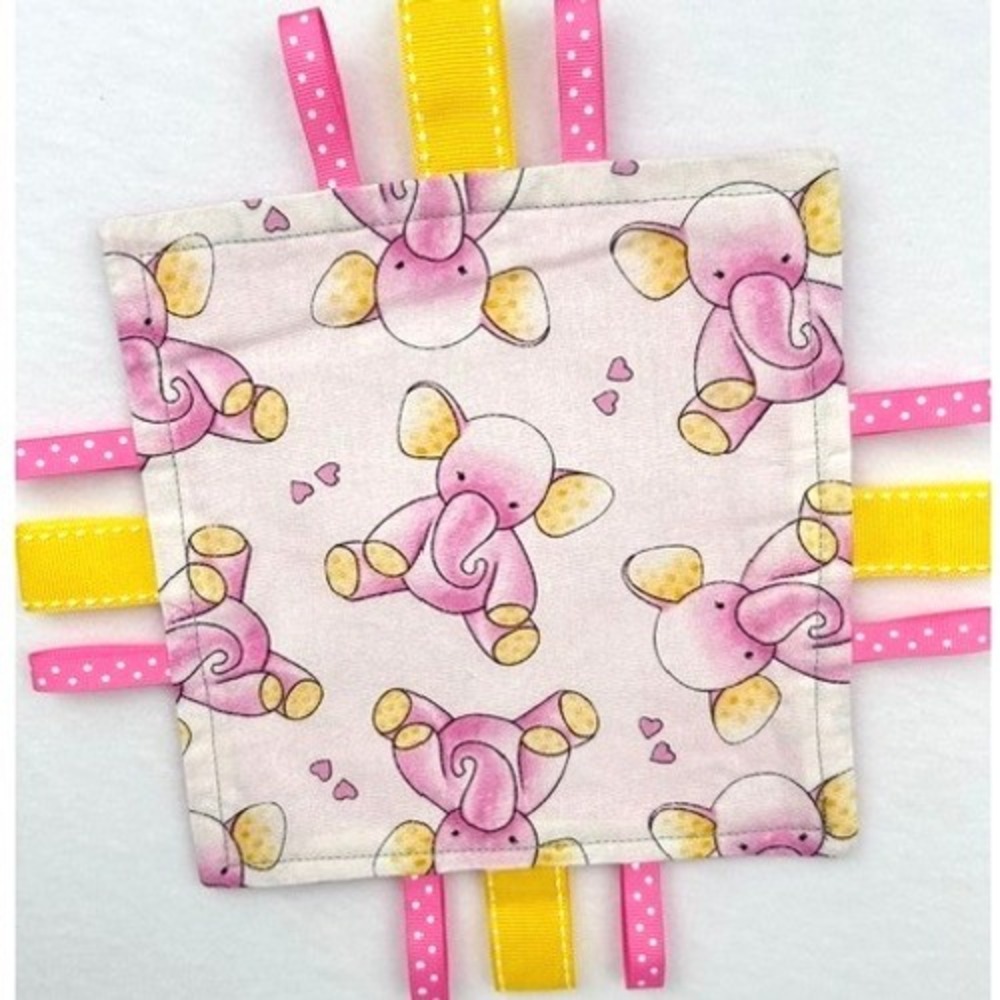 Homemade Sensory Crinkle Tag Loveys Set of 3 100% Cotton - Limited Supply - Picture 8 of 10